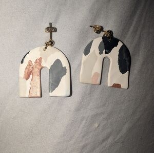 Polymer handmade u shaped earrings